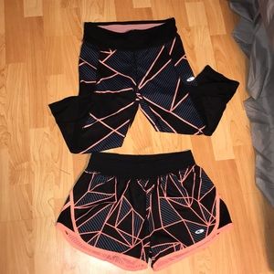 womens cropped athletic leggings and short bundle